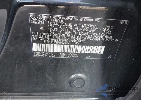 2013 Toyota Rav4 Xle z USA, uszkodzony, nr VIN 2T3RFREV2DW092535